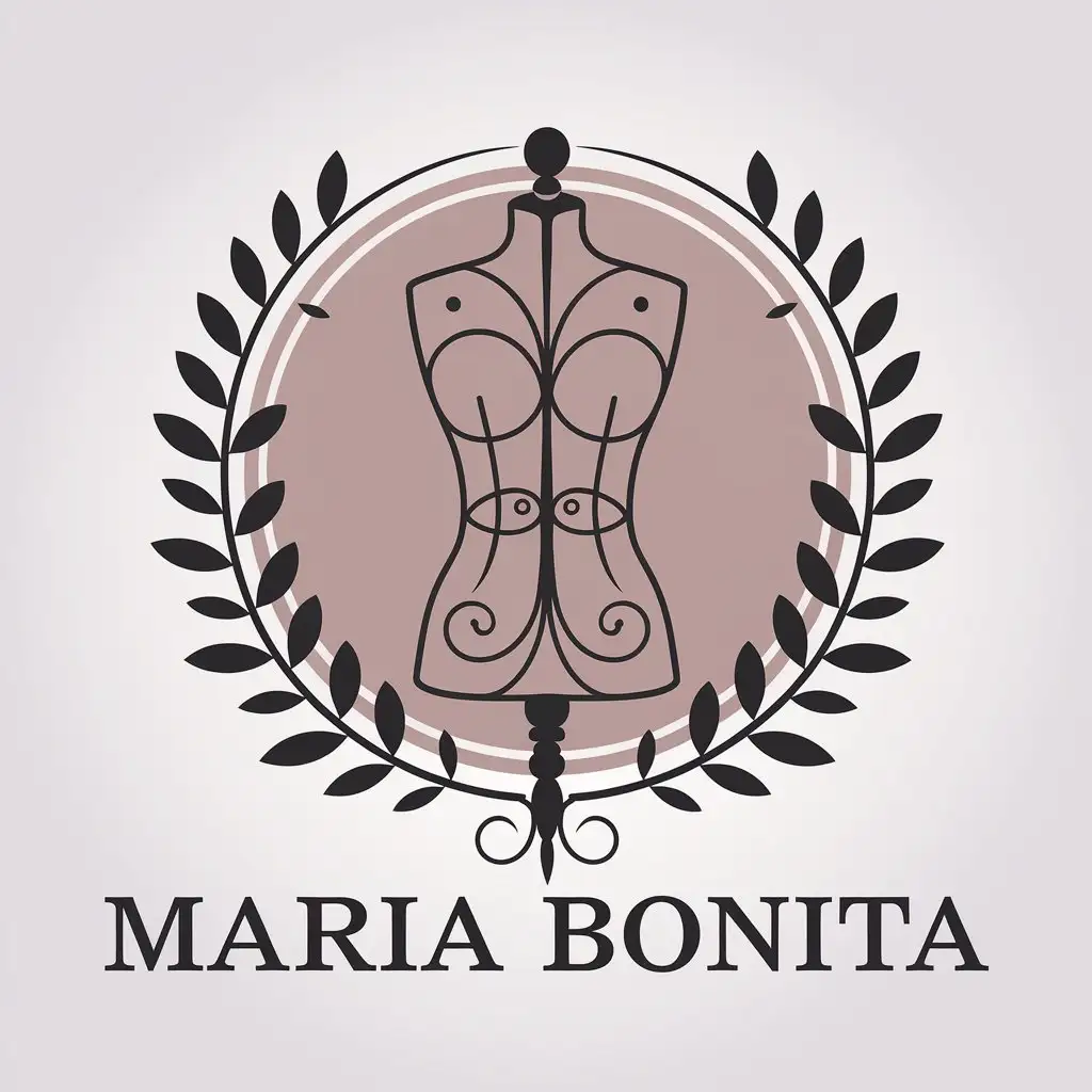 LOGO Design for Maria Bonita Elegant Vector Art with Moulage Mannequin Silhouette