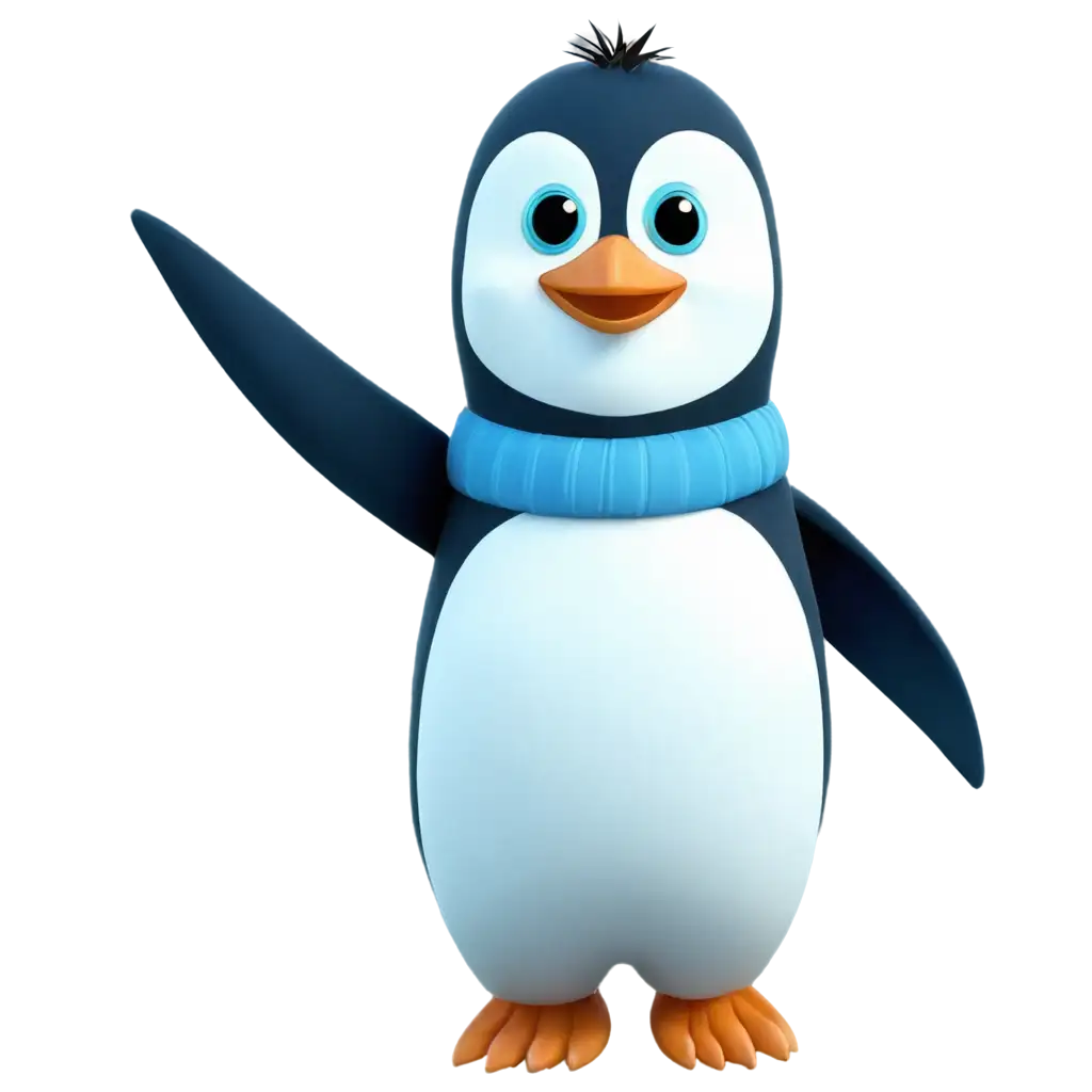 Blue-Colour-Penguin-Cartoon-PNG-Creative-Illustration-for-Diverse-Applications