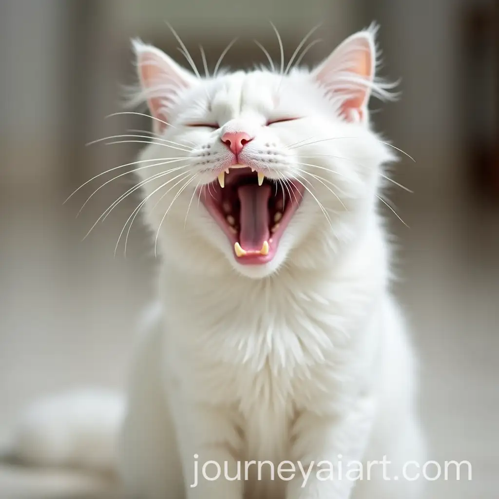 White-Cat-Laughing-and-Greeting-with-Playful-Expression