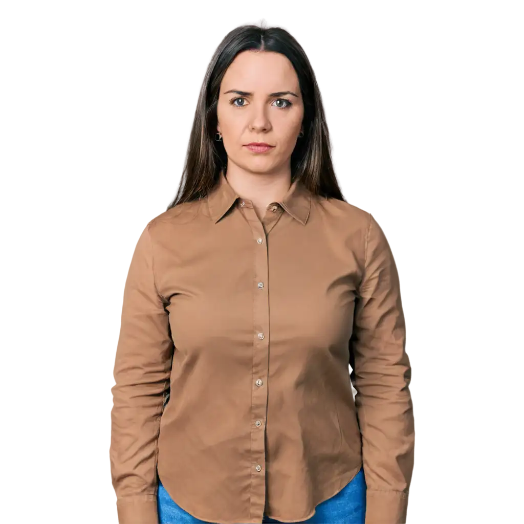 Realistic-PNG-Portrait-of-an-American-Woman-with-a-Slightly-Round-Face-Aged-40-in-Collared-Shirt