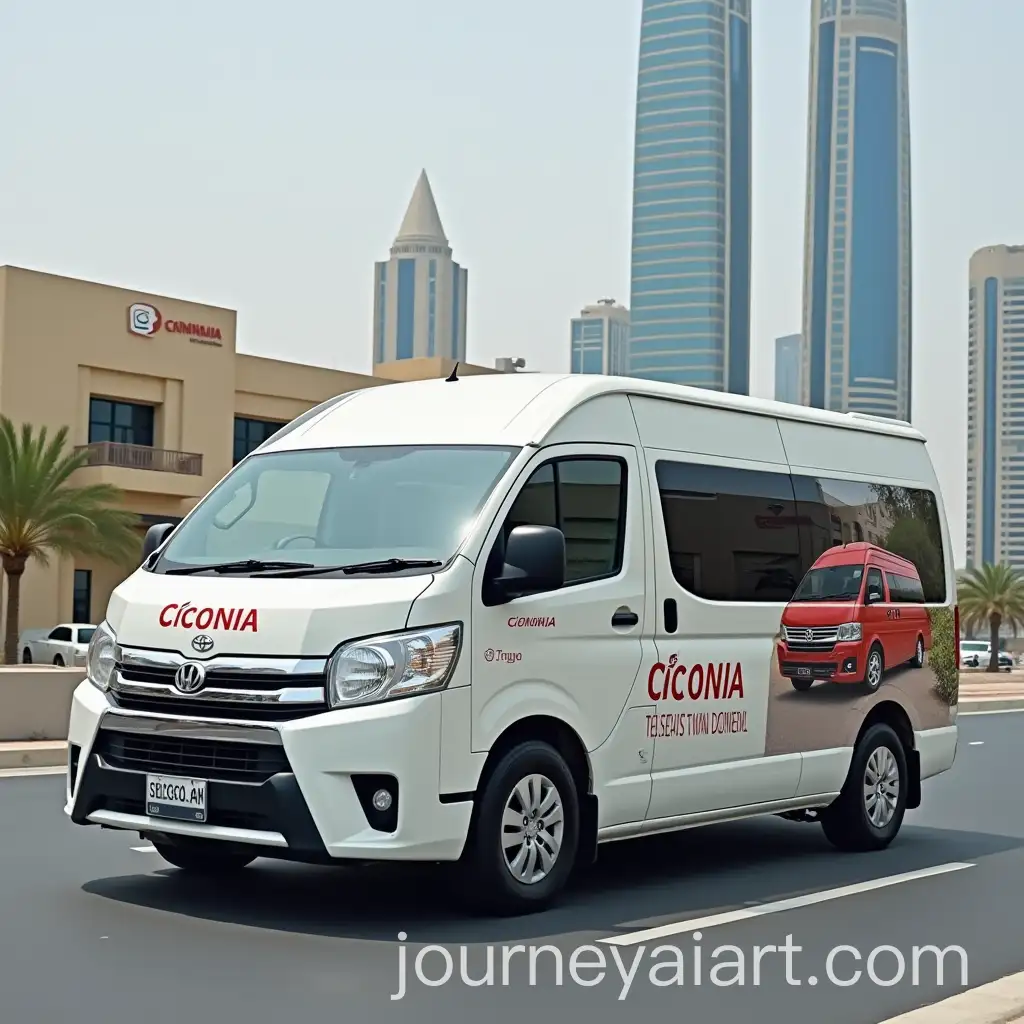 White-Minivan-Featuring-Ciconia-Artwork-in-Dubai