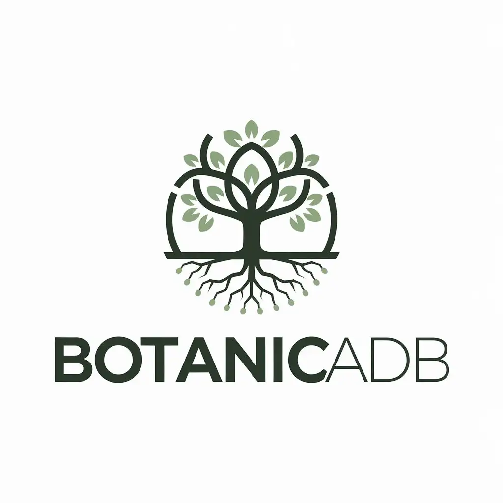 LOGO Design for BotanicaDB Minimalistic Vector Logo with Clear Background