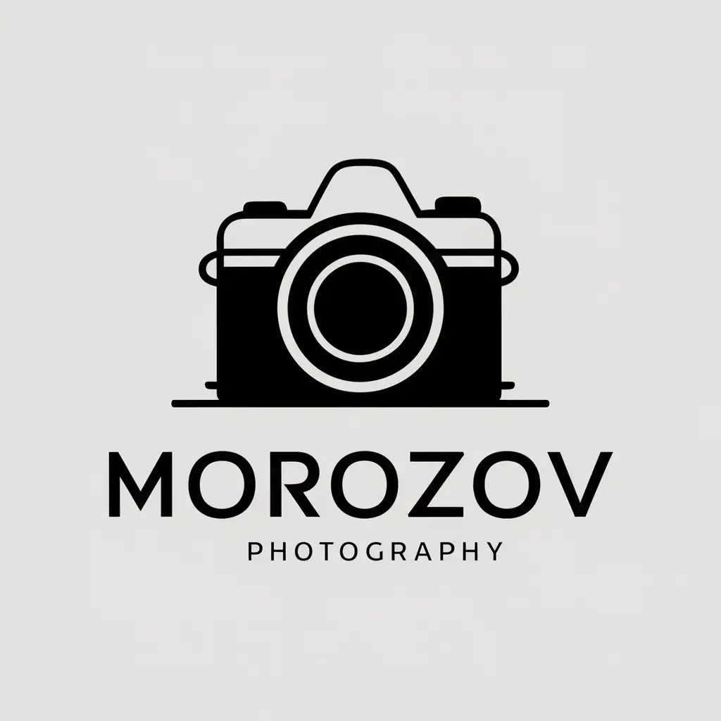 a vector logo design,with the text "Morozov", main symbol:photography,Moderate,clear background