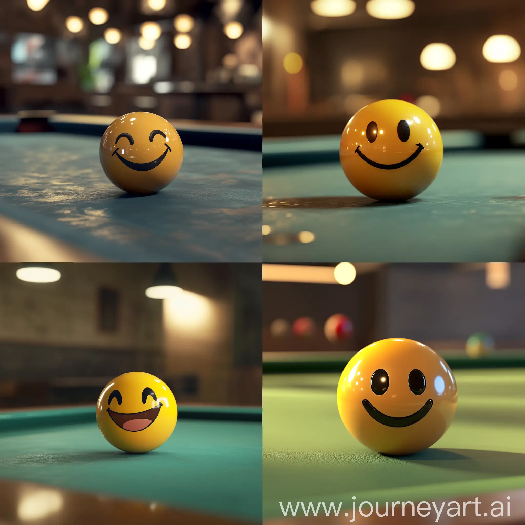 CloseUp-of-Billiard-Table-with-Smiling-Emoticon-Ball-Player