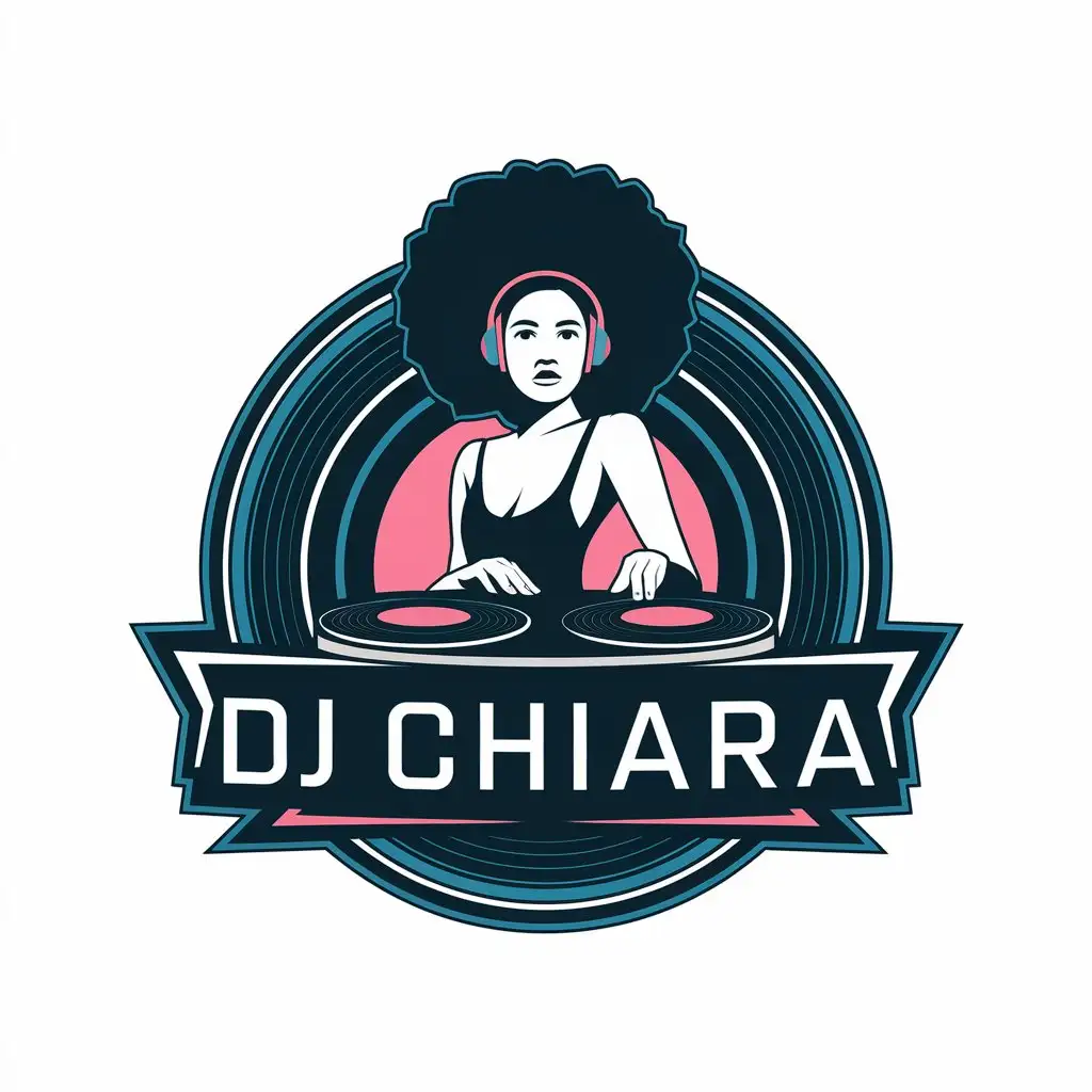 LOGO Design for DJ CHIARA White Woman DJ Afrobeats Music Africa Theme