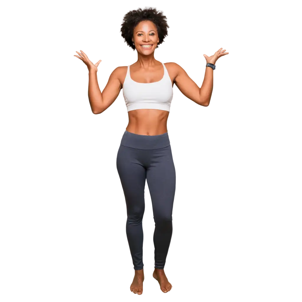 PNG-Image-of-a-Happy-Black-Woman-in-Pilates-Classes-AI-Generated-Art