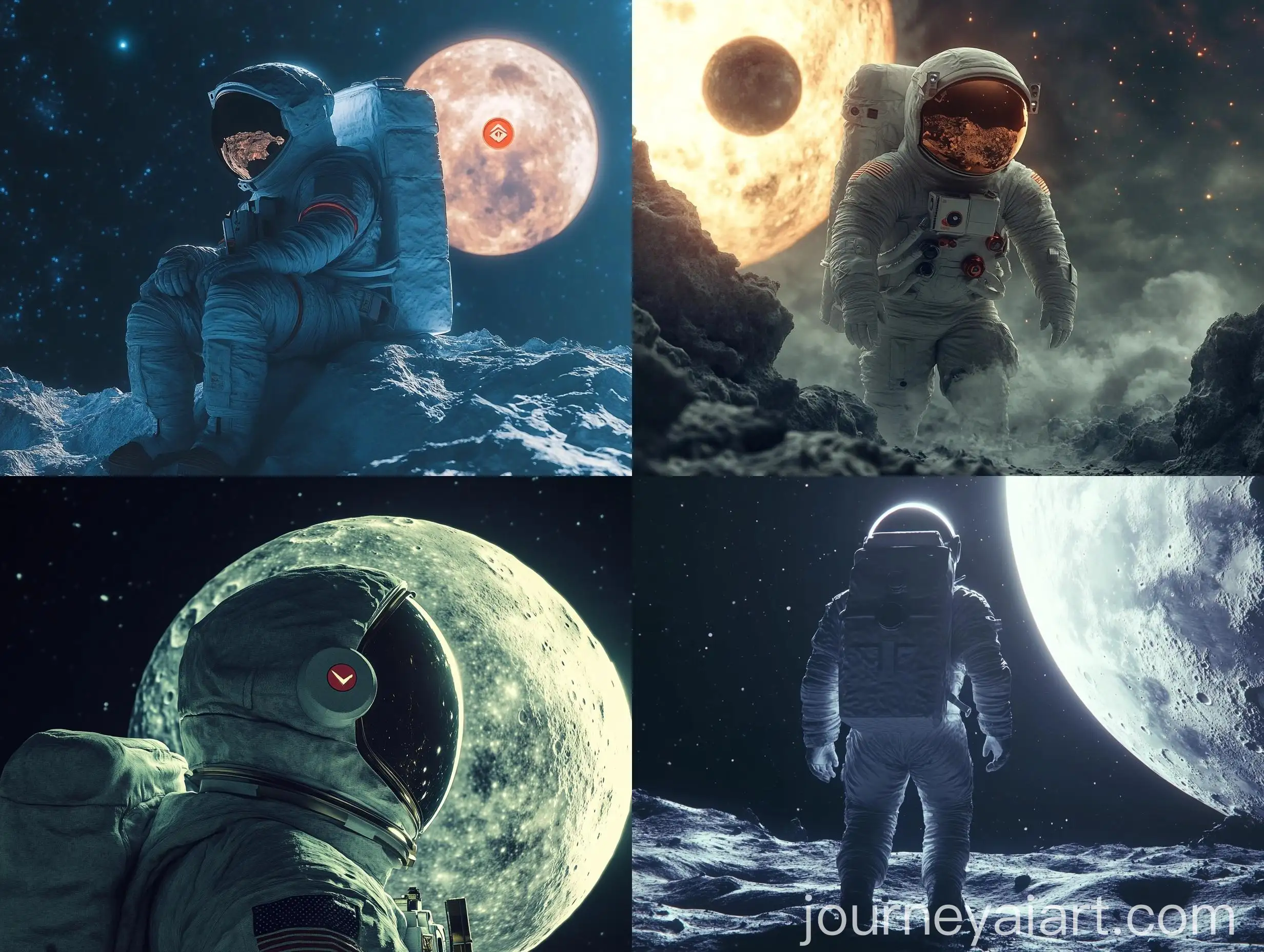Cinematic-Astronaut-on-Moon-with-Reddit-Logo-in-Detailed-Atmosphere