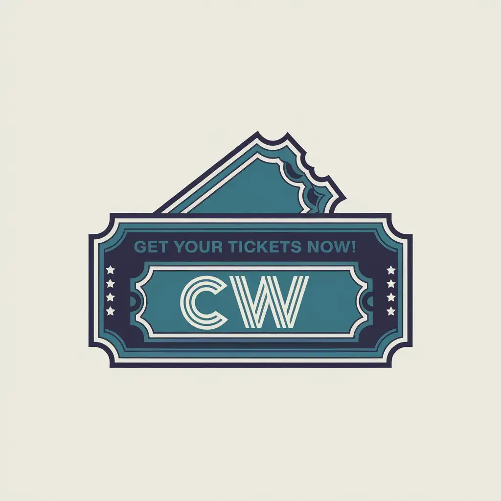 LOGO Design for CW Vector Design with Ticket Symbol on Clear Background