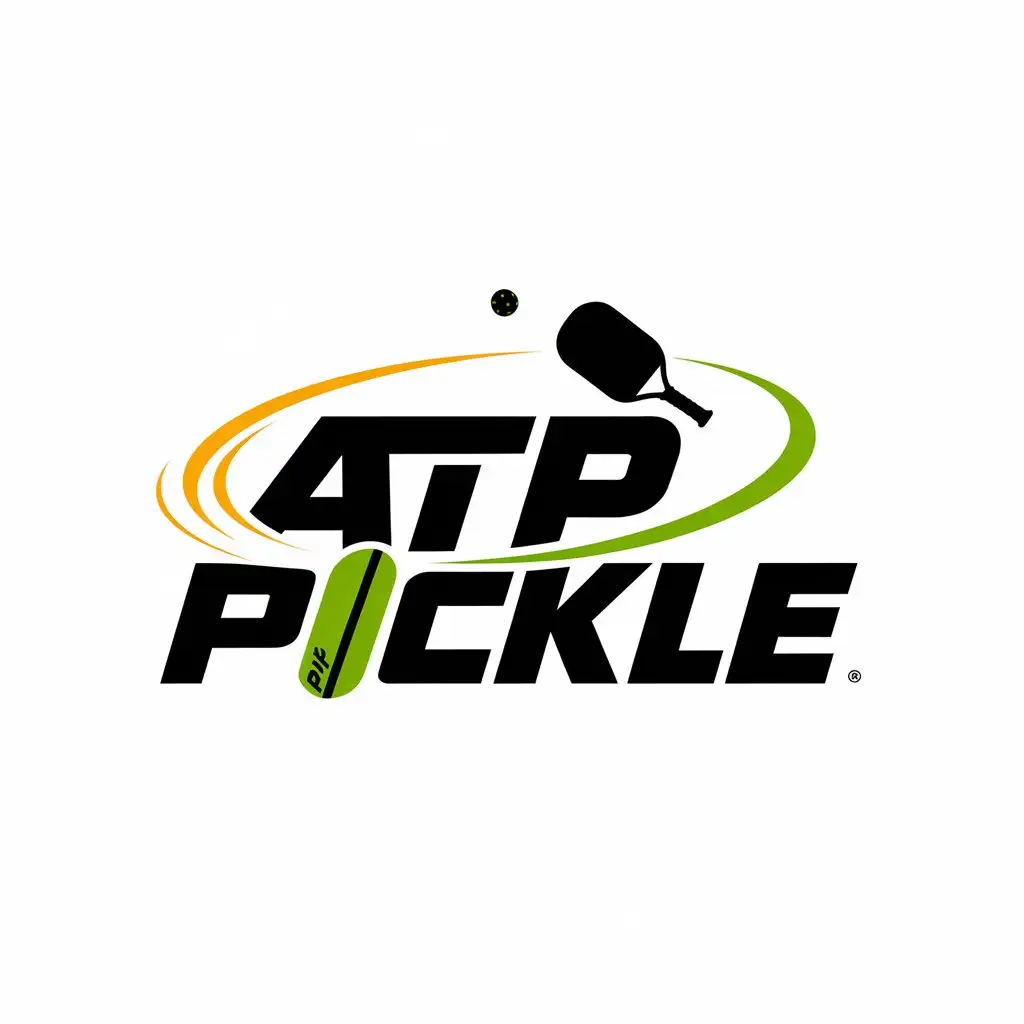 LOGO Design for ATP Pickle Vibrant Sports Branding with Paddle Net and Ball Elements