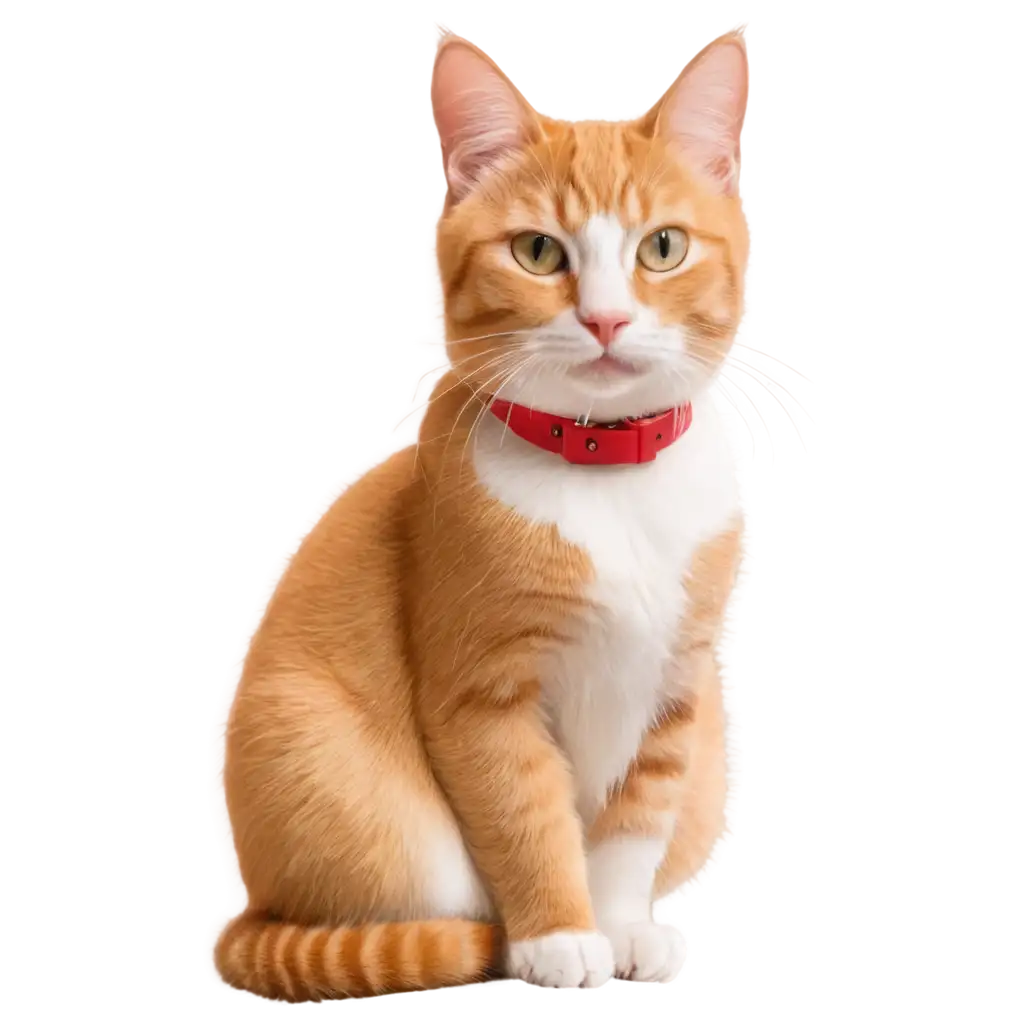 Create-a-Vibrant-PNG-Image-of-a-Yellow-Cat-with-a-White-Belly-and-Red-Collar