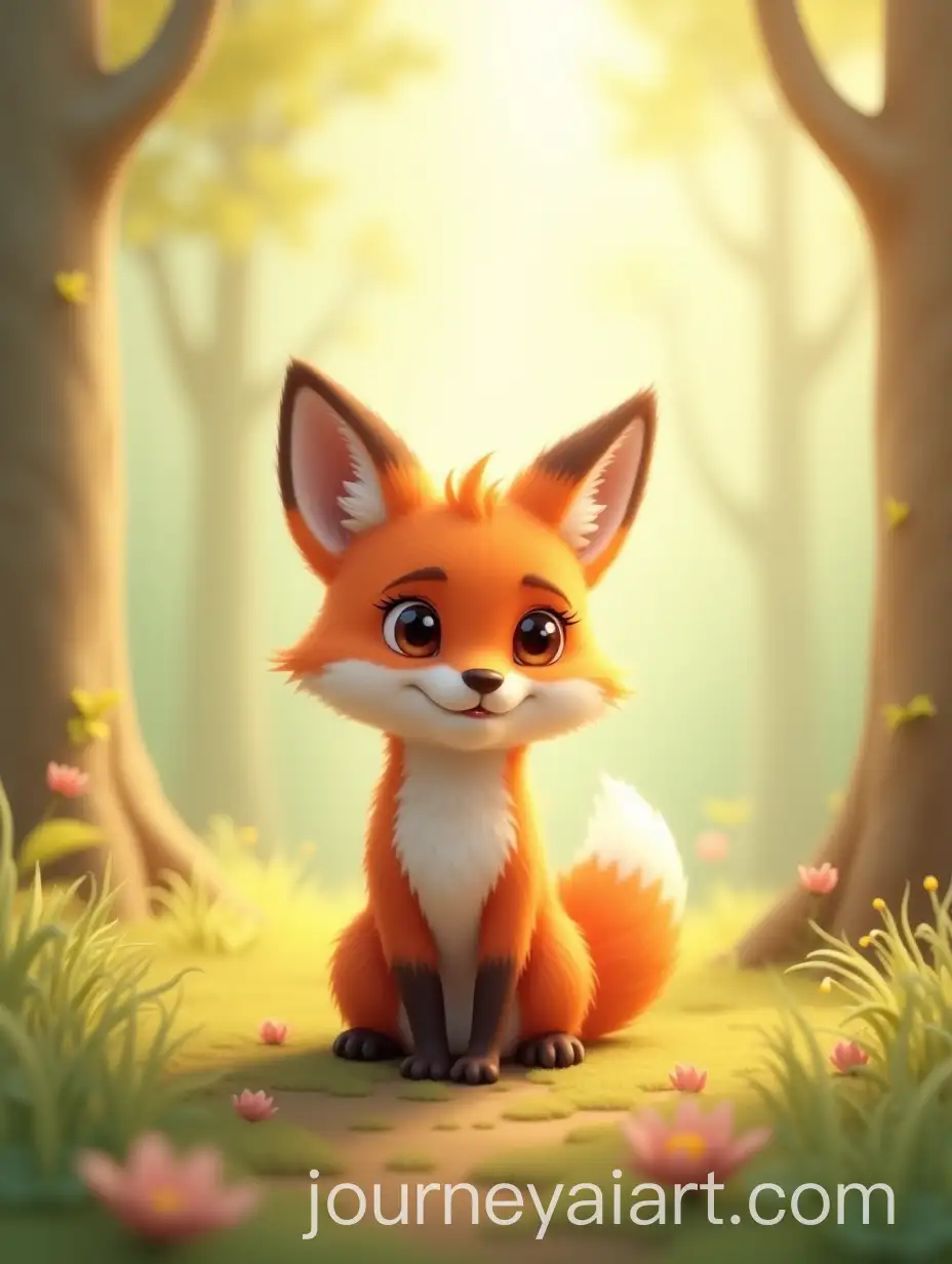 Cute-Fox-Aliska-in-Dreamy-Sunlit-Forest-Clearing