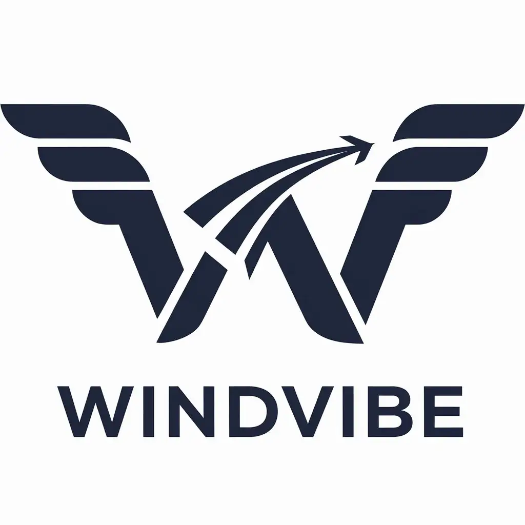 LOGO Design for WindVibe Flight Path Symbol in Modern Style for Sports Fitness Industry