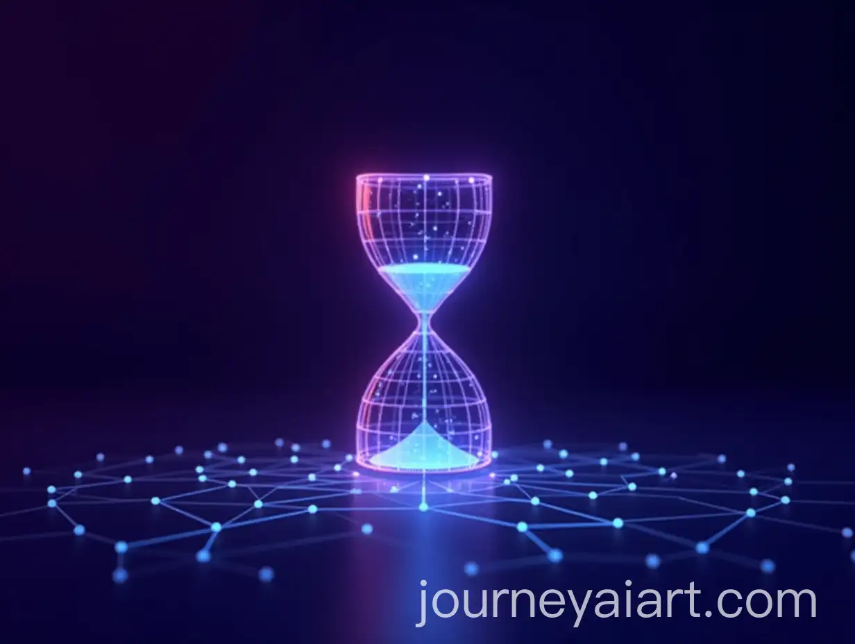 Futuristic-Hourglass-Symbolizing-Technology-and-Tranquility-in-a-Digital-World