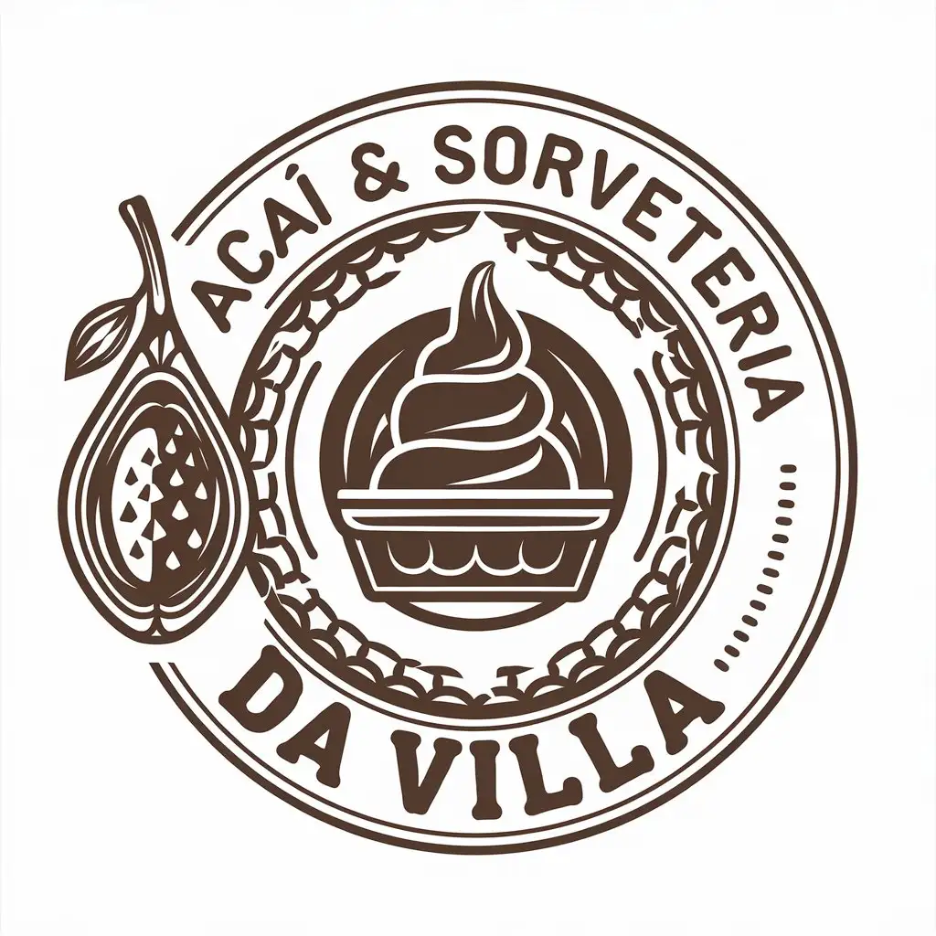 LOGO Design for Aa Sorveteria da Villa Aa Fruit and Ice Cream Bowl Symbol for Restaurant Industry