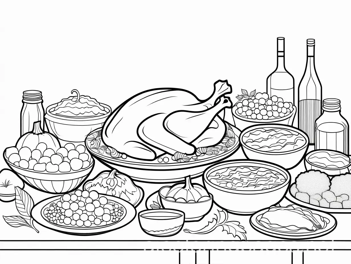 Thanksgiving-Feast-Coloring-Page-for-Kids