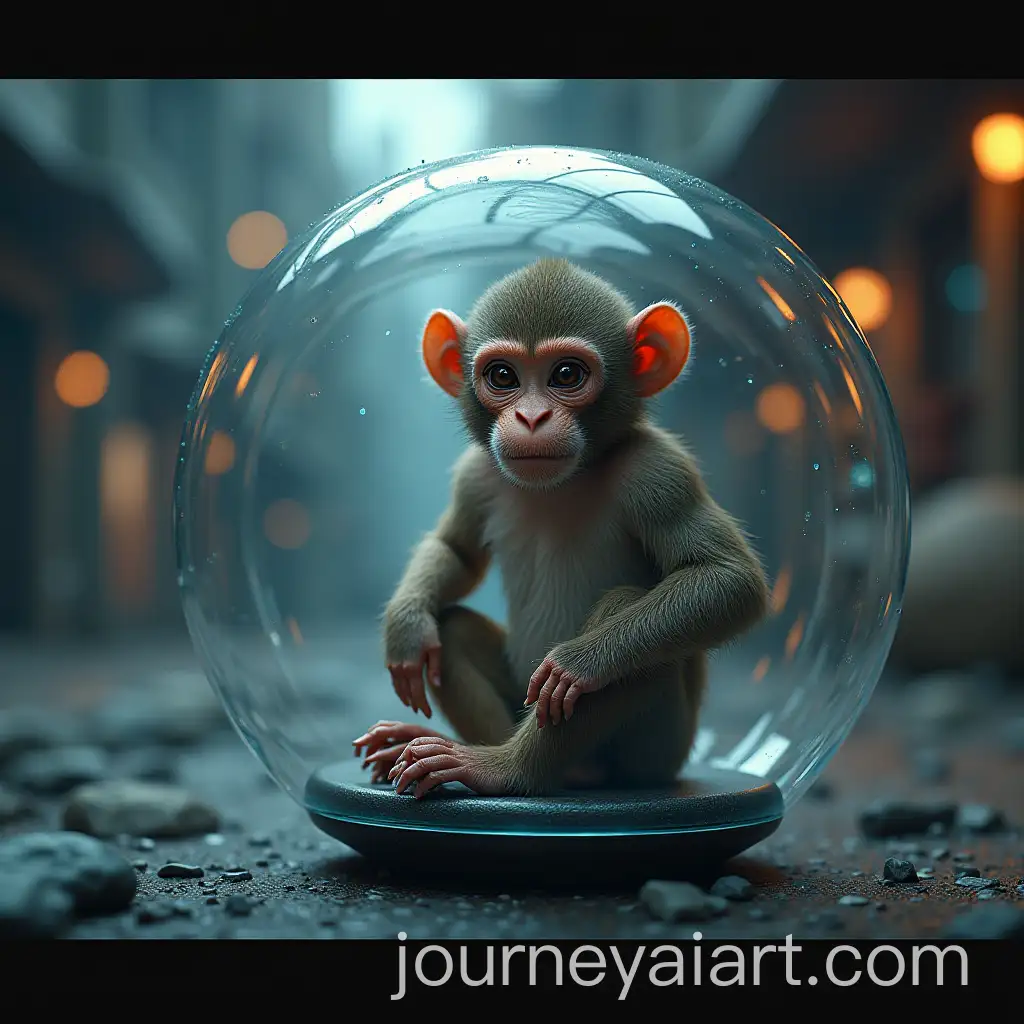 Hyperrealistic-Image-of-a-Monkey-Inside-a-Futuristic-Glass-Rocket