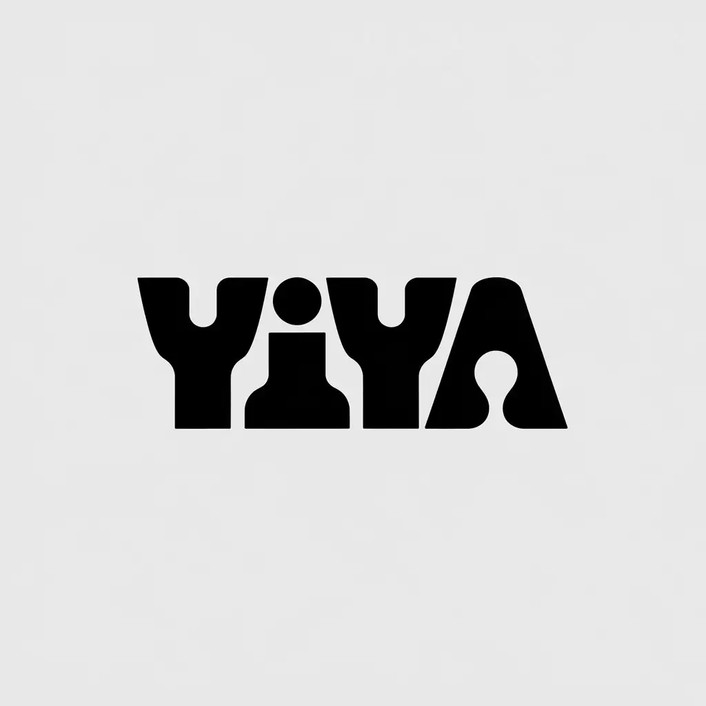 a vector logo design,with the text "YIYA", main symbol:Text 'YiYa' generated in the style of TiktokLOGO,Minimalistic,be used in Entertainment industry,clear background