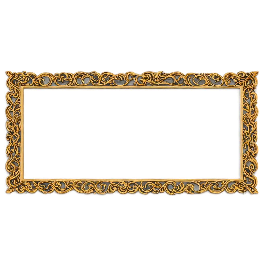 Vintage-Gold-Rectangle-Frame-PNG-for-Web-Presentation-in-Oriental-Style-Perfect-for-Your-Creative-Projects