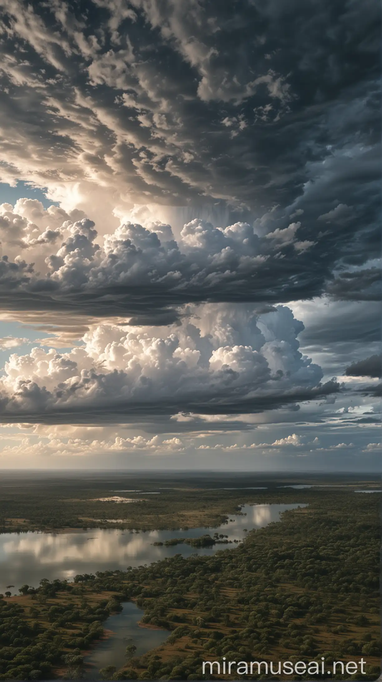 Hyper Realistic Clouds Rolling Over Northern Australia Landscape