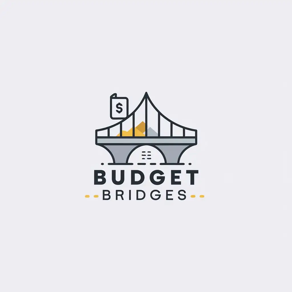 LOGO Design For Budget Bridges Minimalistic Bridge and Financial Literacy Element