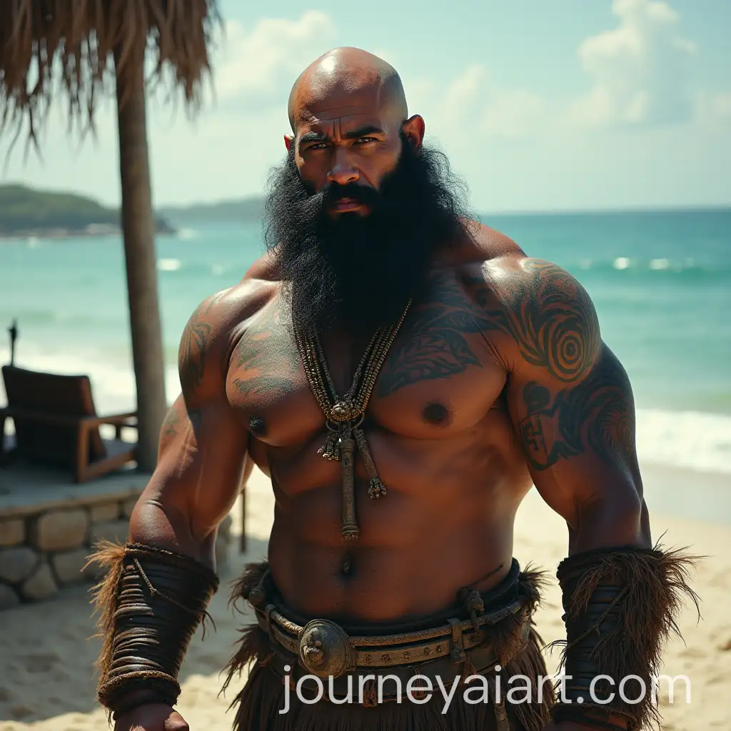 Powerful-Muscular-Warrior-with-Traditional-Tattoos-in-a-PostApocalyptic-Beach-Setting