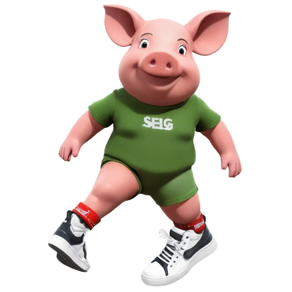 Adorable-Pig-with-Sneakers-PNG-Enhance-Your-Designs-with-This-Whimsical-Image-Format