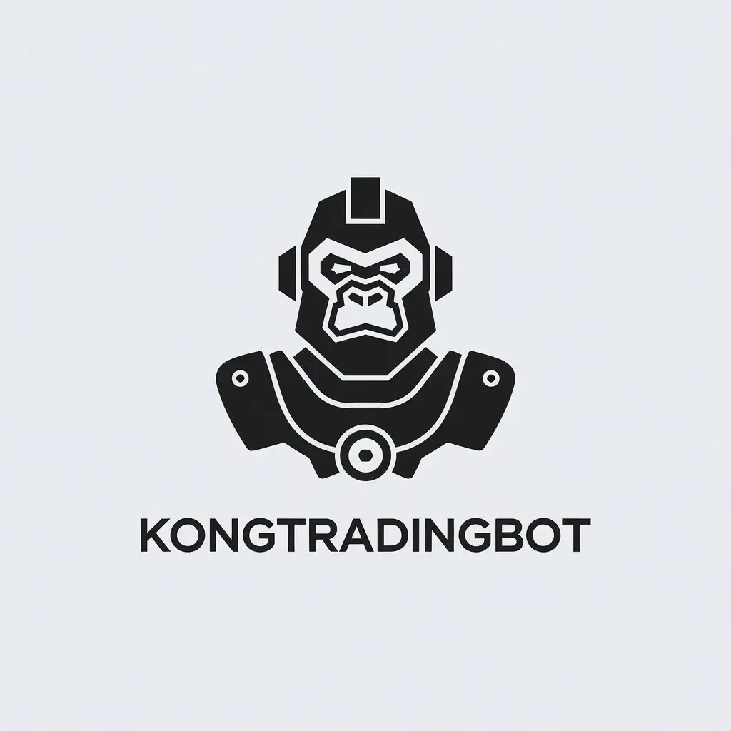 LOGO Design for KongTradingBot Minimalistic Robot Gorilla in Finance Industry