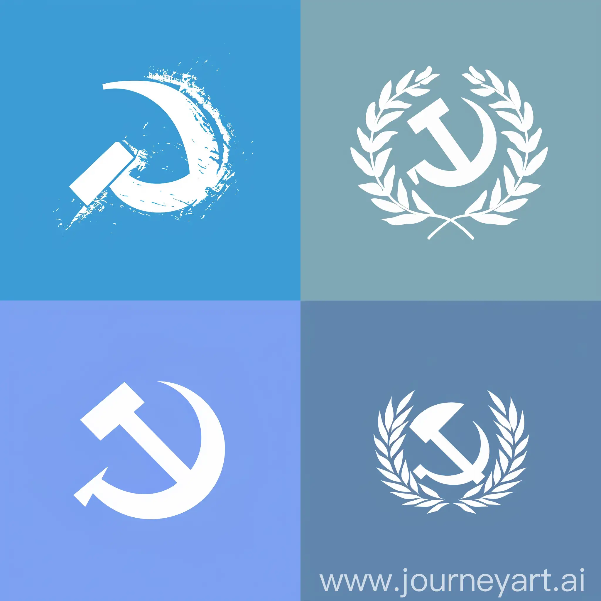 Simple-FinnoUgric-Communist-Symbol-on-Blue-Background