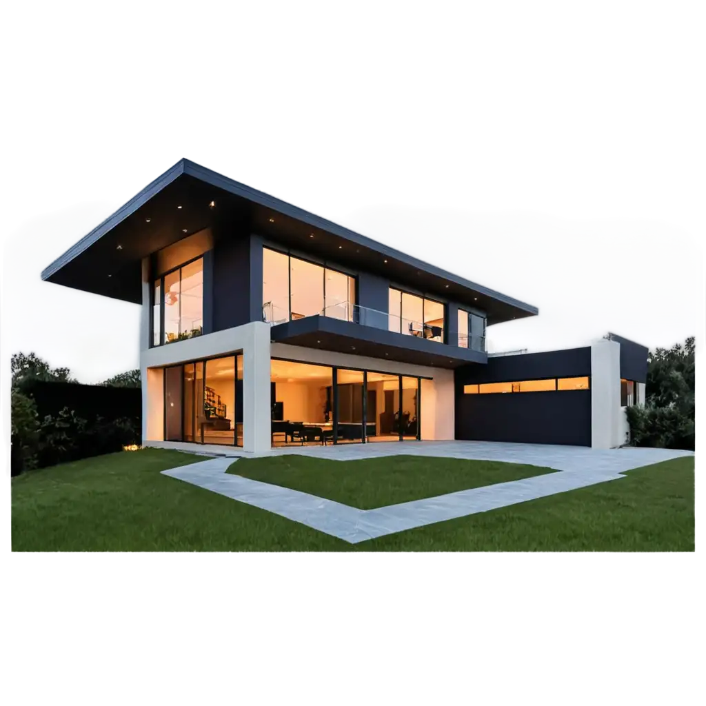 Luxury-Modern-Real-Estate-Home-and-Contemporary-House-PNG-Image-Enhance-Your-Online-Presence-with-HighQuality-Visuals