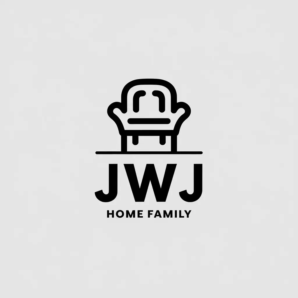 a vector logo design,with the text "jwj", main symbol:furniture,Minimalistic,be used in Home Family industry,clear background