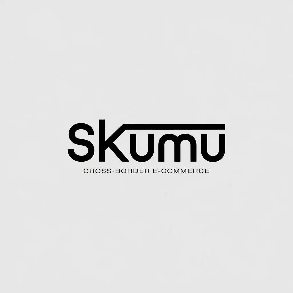 a vector logo design,with the text "cross-border e-commerce", main symbol:SKUMU,Minimalistic,clear background