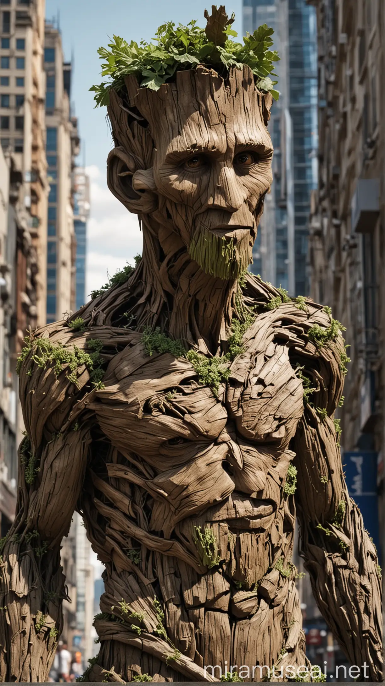 Lionel Messi as Groot in Urban Setting