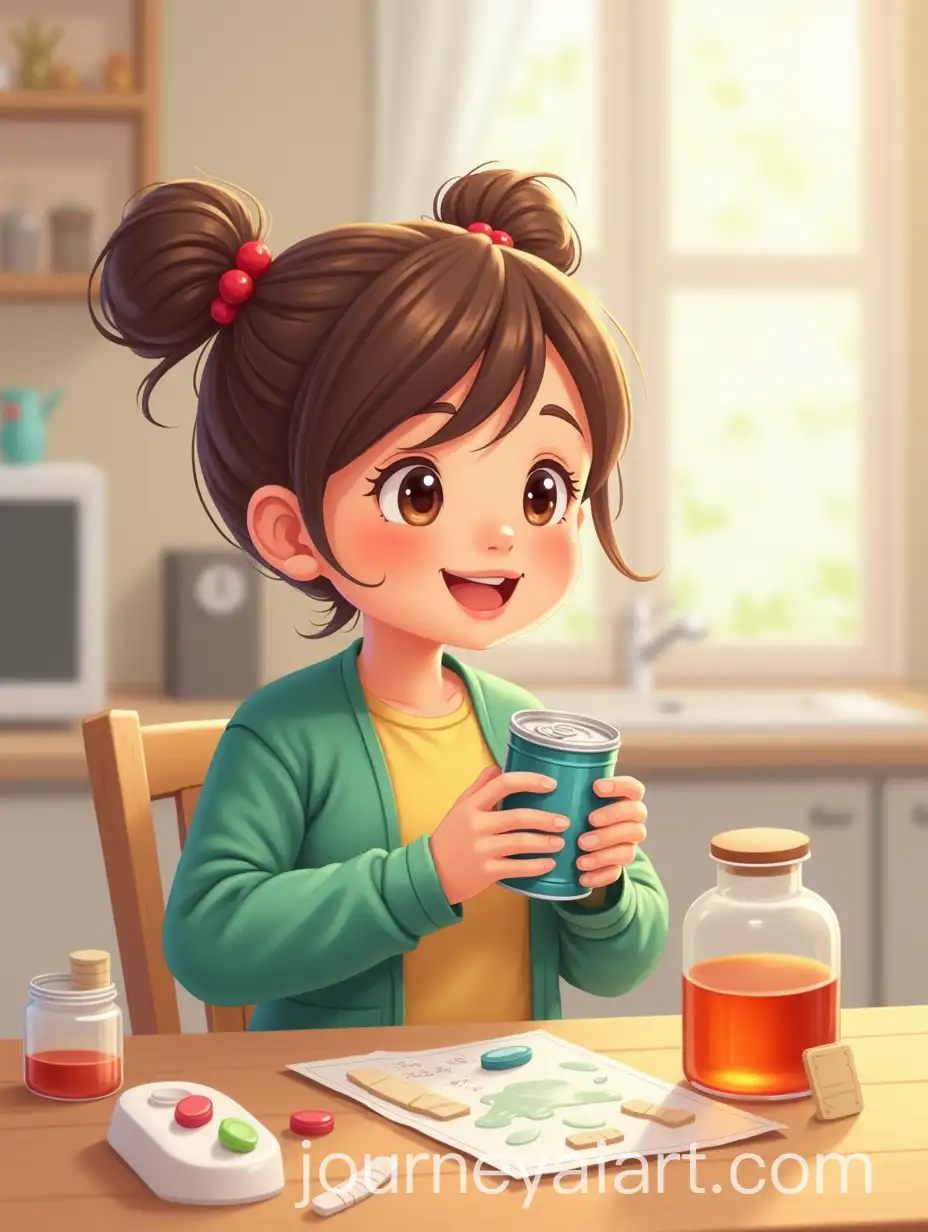 Girl-Playing-with-Medical-Kit-and-Tablets-at-Home