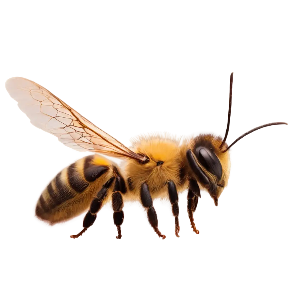 Stunning-Bee-Flying-PNG-Image-HighQuality-Macro-Pollinator-Artwork-for-Diverse-Uses
