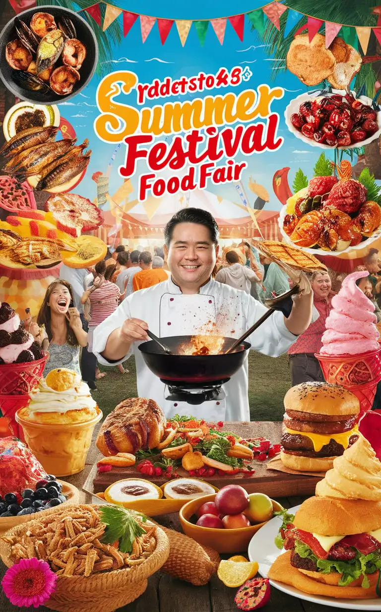 Summer carnival food festival poster