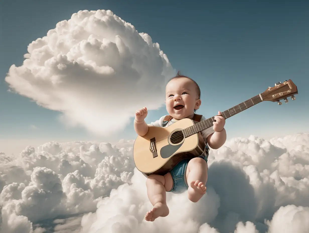 Joyful-Baby-Playing-Guitar-on-Clouds