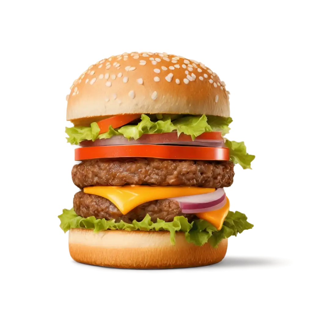 High-Quality-Realistic-Burger-PNG-Image-on-Transparent-Background-for-Versatile-Usage