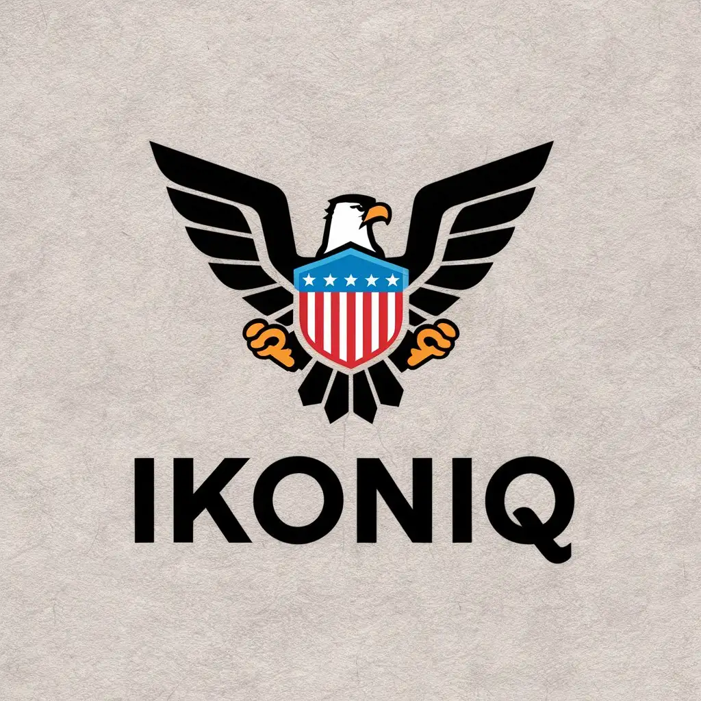 LOGO Design for IKONIQ Vector Eagle with American Shield Theme