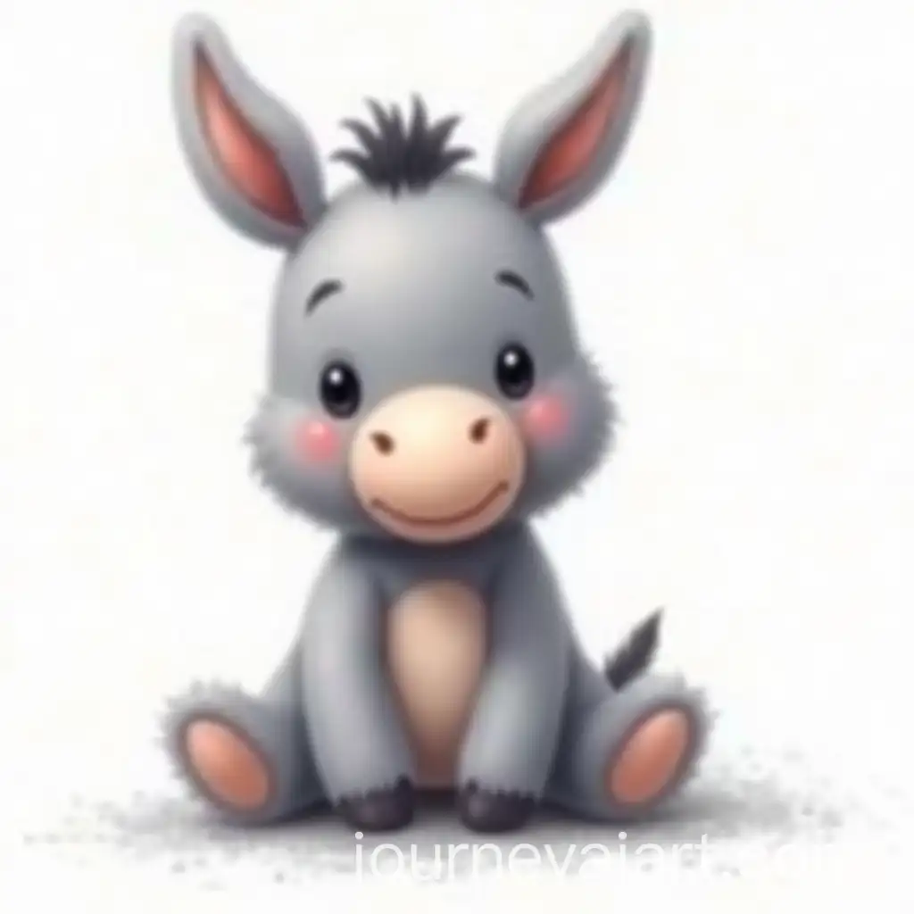PostImpressionist-Style-Gray-Teddy-Donkey-Painting-on-White-Background