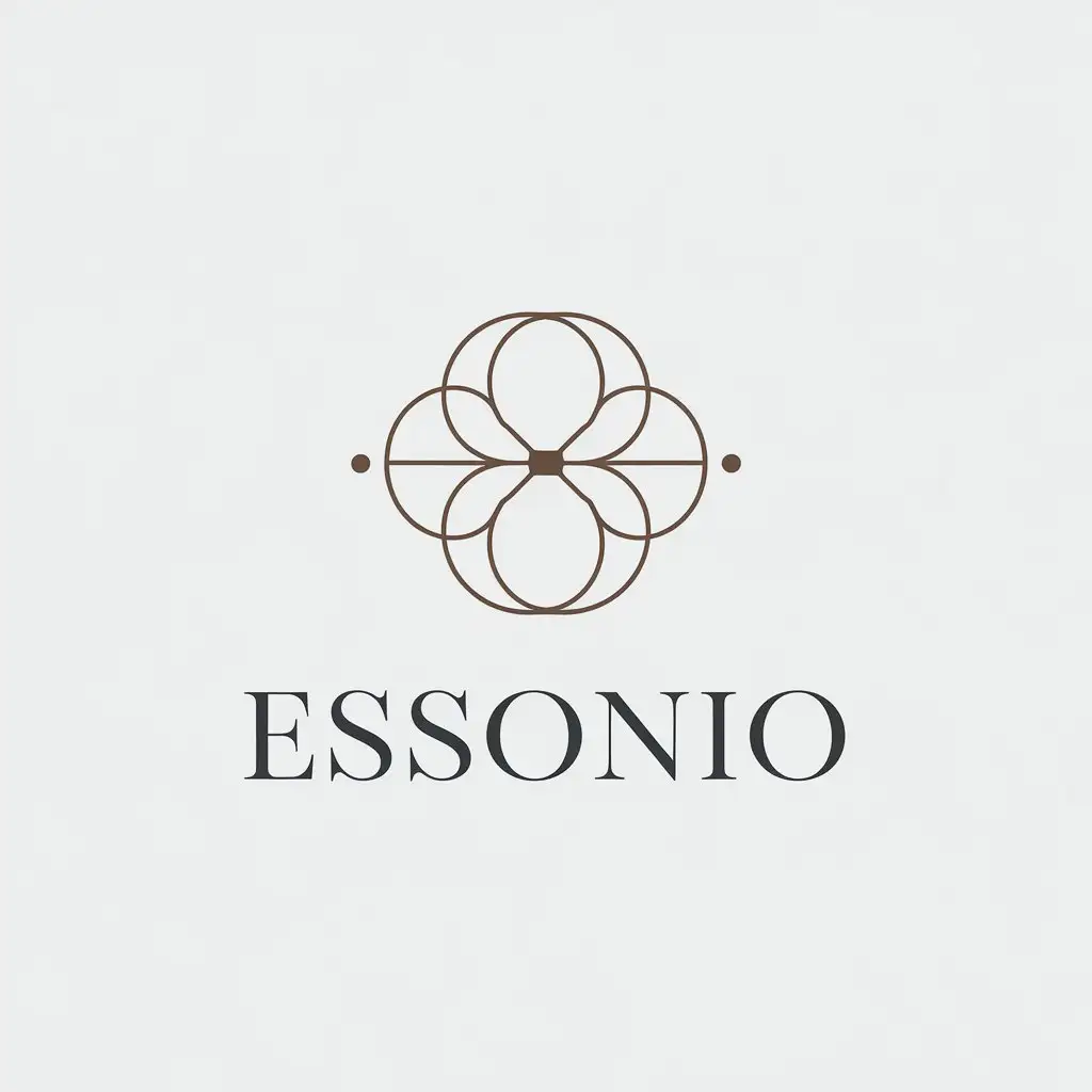 a vector logo design,with the text "ESSONIO", main symbol:E,Minimalistic,be used in jewelry industry,clear background