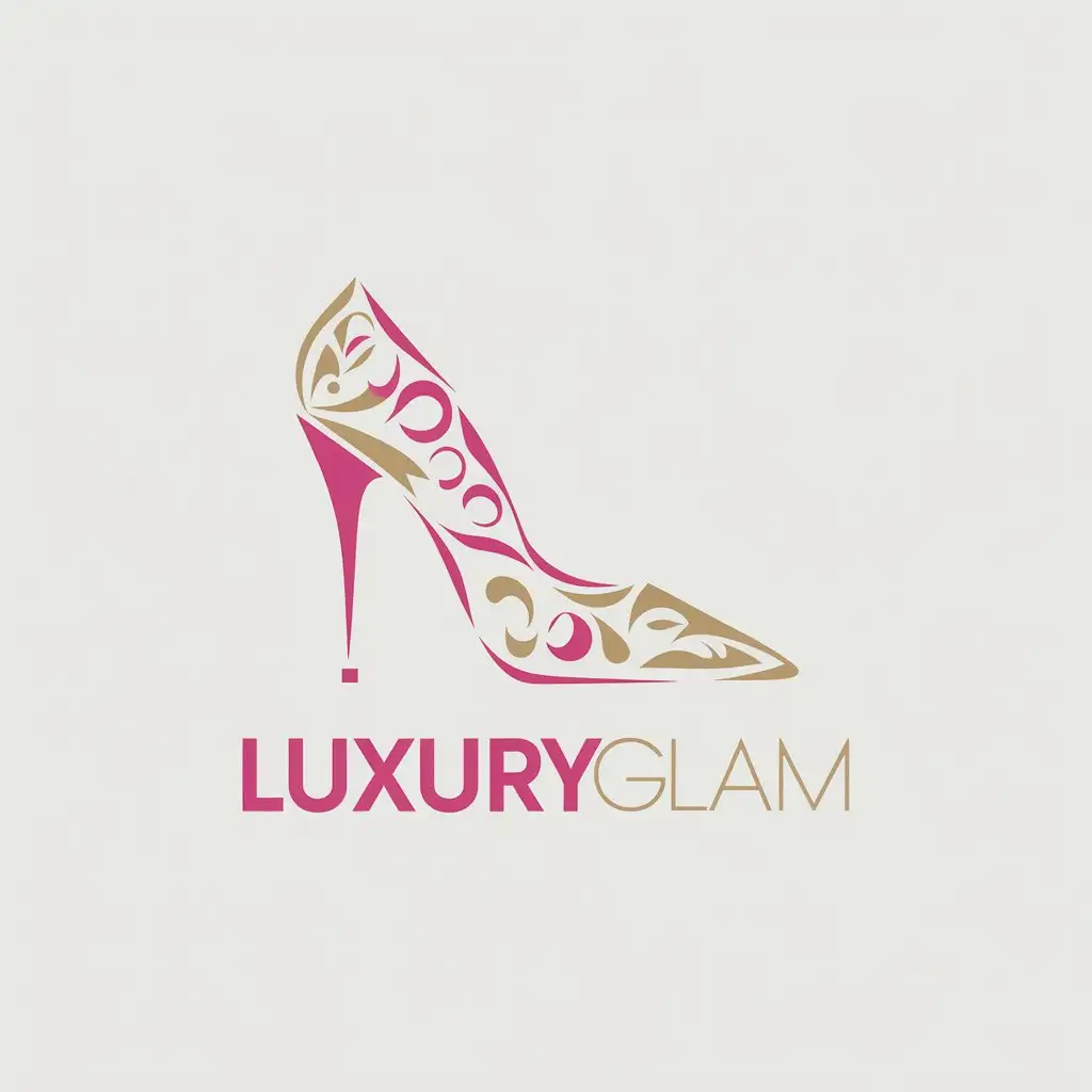 a vector logo design,with the text "LuxuryGlam", main symbol:Fashion,Moderate,be used in Cosmetics industry,clear background