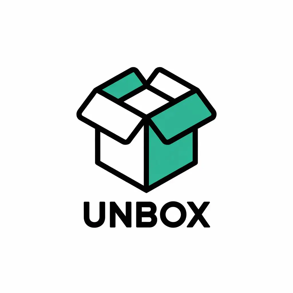 LOGO Design for UNBOX Vector Box Symbol for Retail Industry with Clear Background