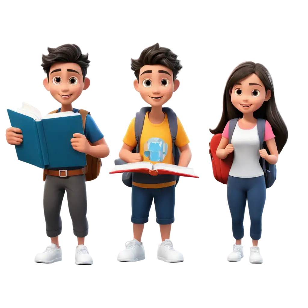 Engaging-Cartoon-PNG-Three-Students-Studying-Together