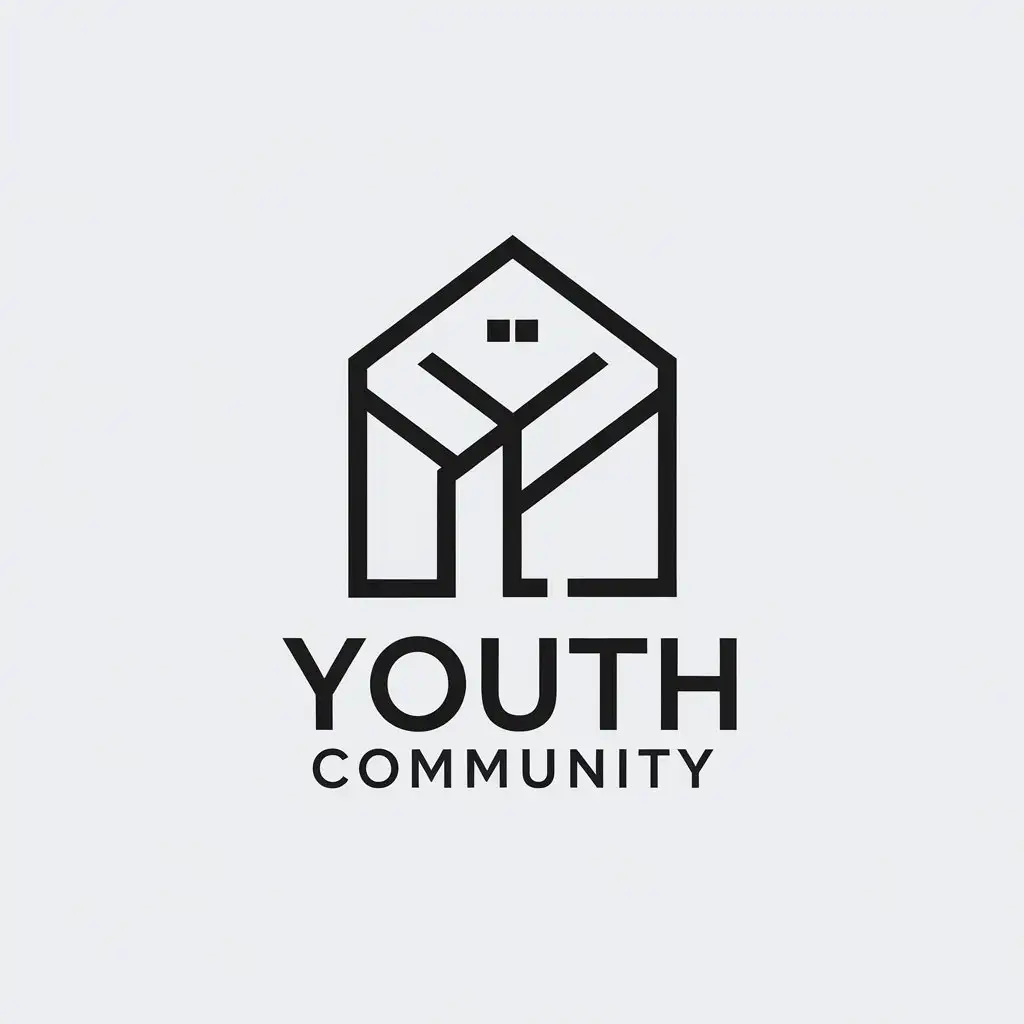 LOGO-Design-for-Youth-Community-Minimalistic-House-Symbol-in-Entertainment-Industry