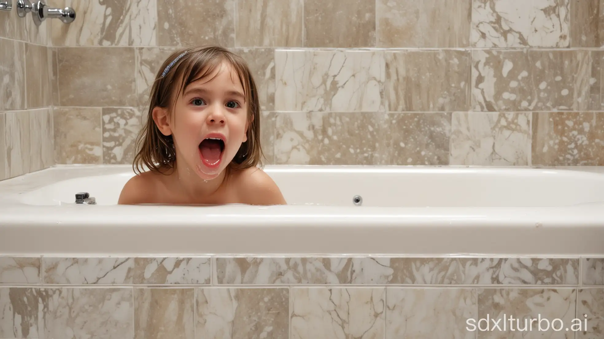 Playful-Little-Girl-Sticking-Out-Her-Tongue-in-a-Bathtub-Scene