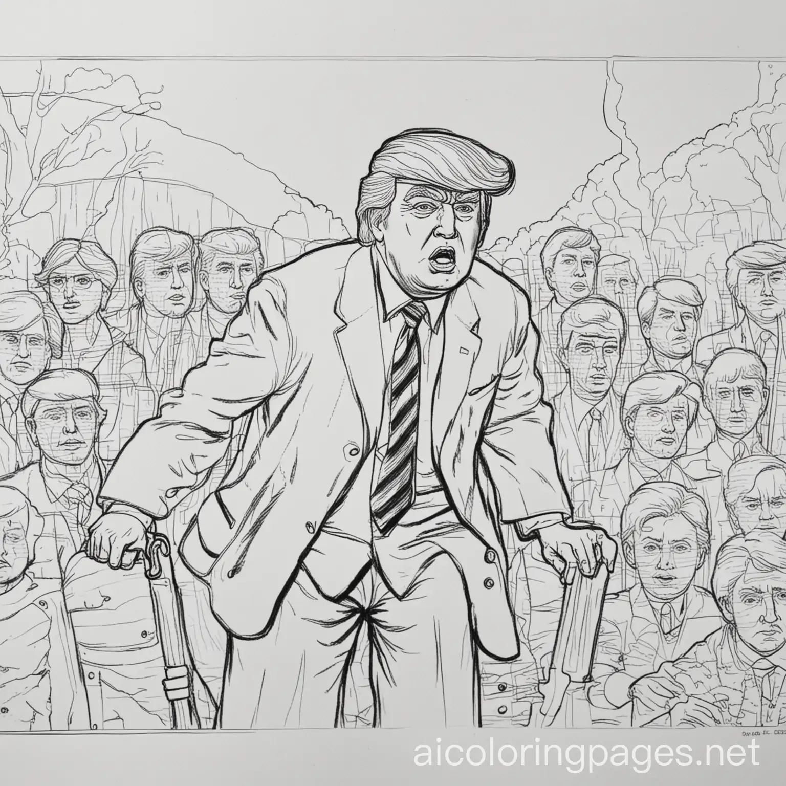 Donald-Trump-Assassination-Attempt-Contour-Coloring-Page-for-Kids