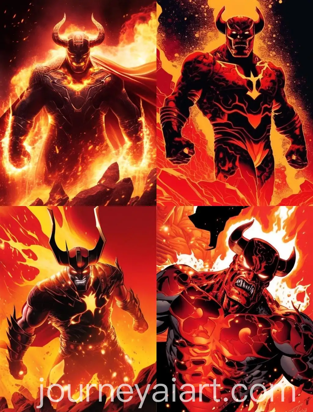 Fiery-Bull-Superhero-in-Volcanic-Armor-Marvel-Studios-Vector-Comic