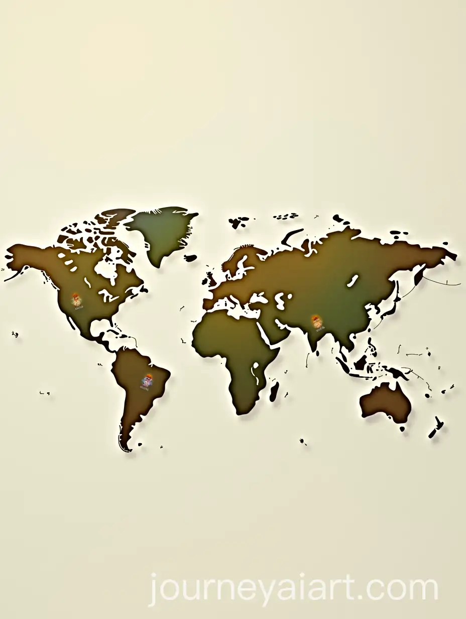 Simplified-Elegant-World-Map-with-Natural-Icons-of-Unity-and-Innovation