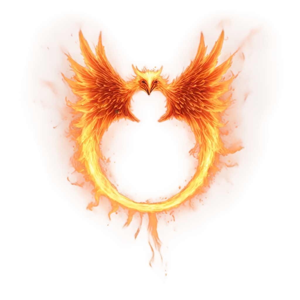 High-Definition-Realistic-PNG-Image-of-a-Phoenix-Made-of-Fire-with-a-Gold-Ring-and-Silhouette-of-a-Woman