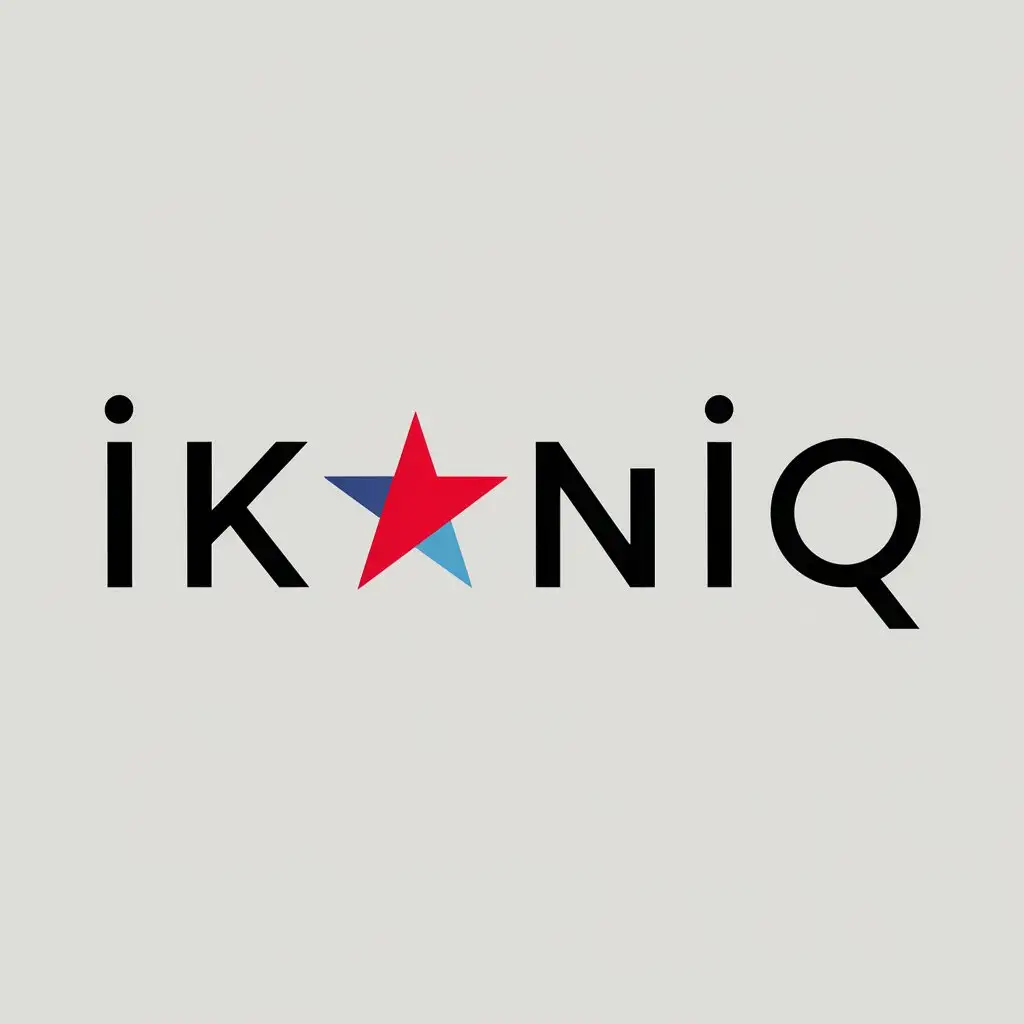 LOGO Design For IKONIQ Minimalistic Retail Logo with Red White and Blue Star